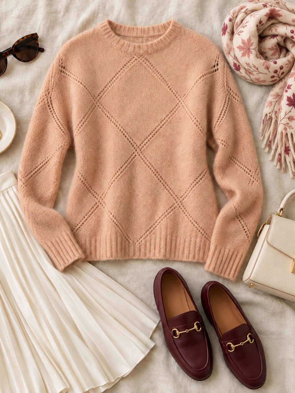 Bartolini made in Italy mohair mix blend pink sweater EUC SZ M